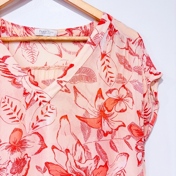 PART TWO Pink floral semi-sheer top - Picture 4 of 6